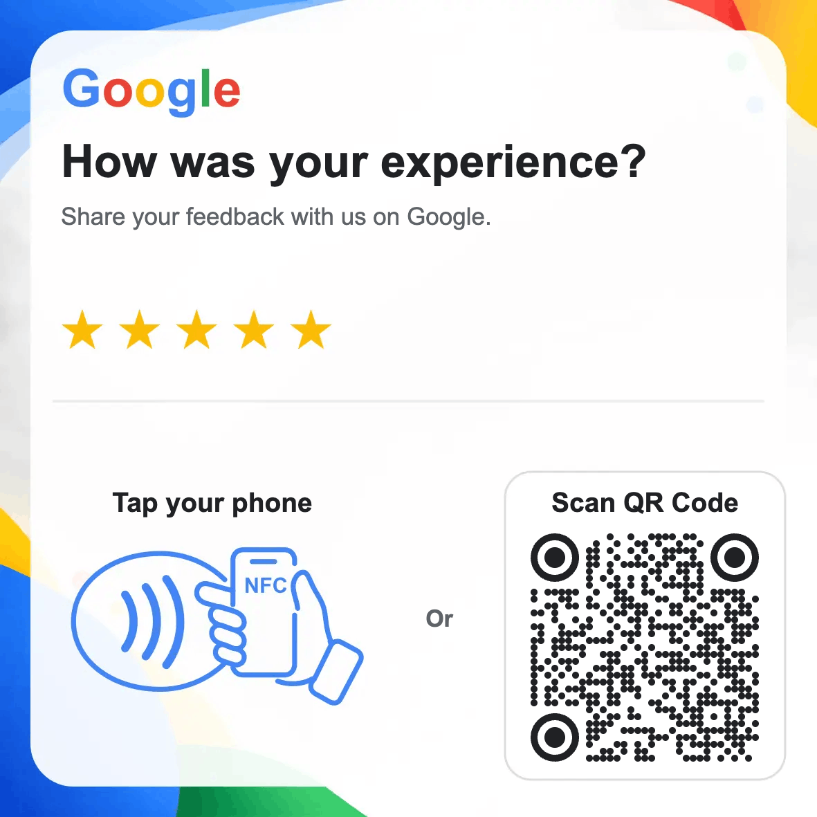 Nuvo Innovations Review Card that opens private feedback before Google Review
