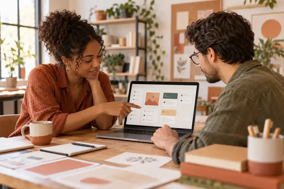 Two teammates building a simple workflow app together